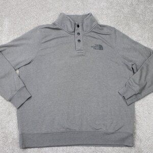 The North Face Sweatshirt Mens 2XL XXL Gray 1/4 Snap Fleece Long Sleeve Pullover
